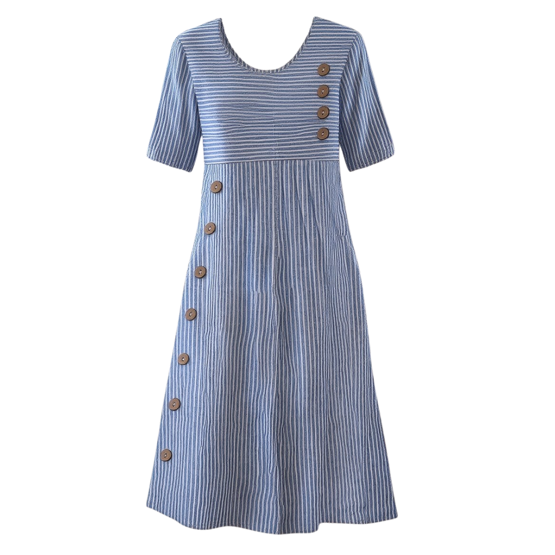 Luisa™ | Elegantní Pruhované Midi Šaty