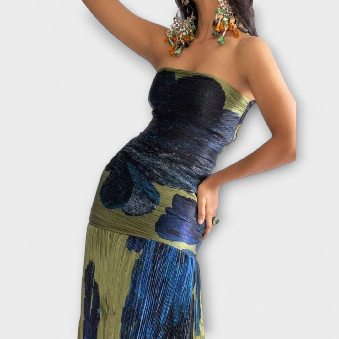 Noelle - Midi šaty bez ramínek