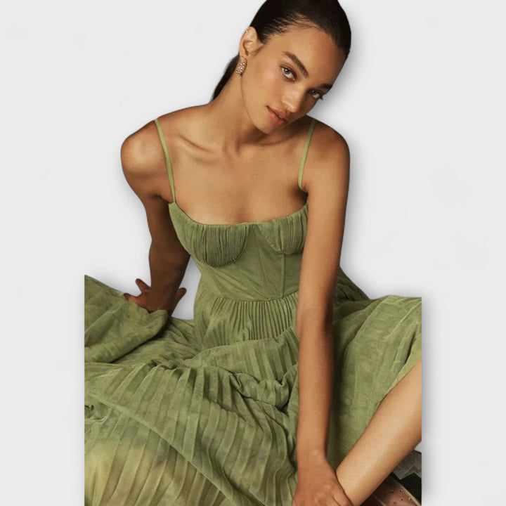 Marilyn – Tylová midi sukně s bustier designem
