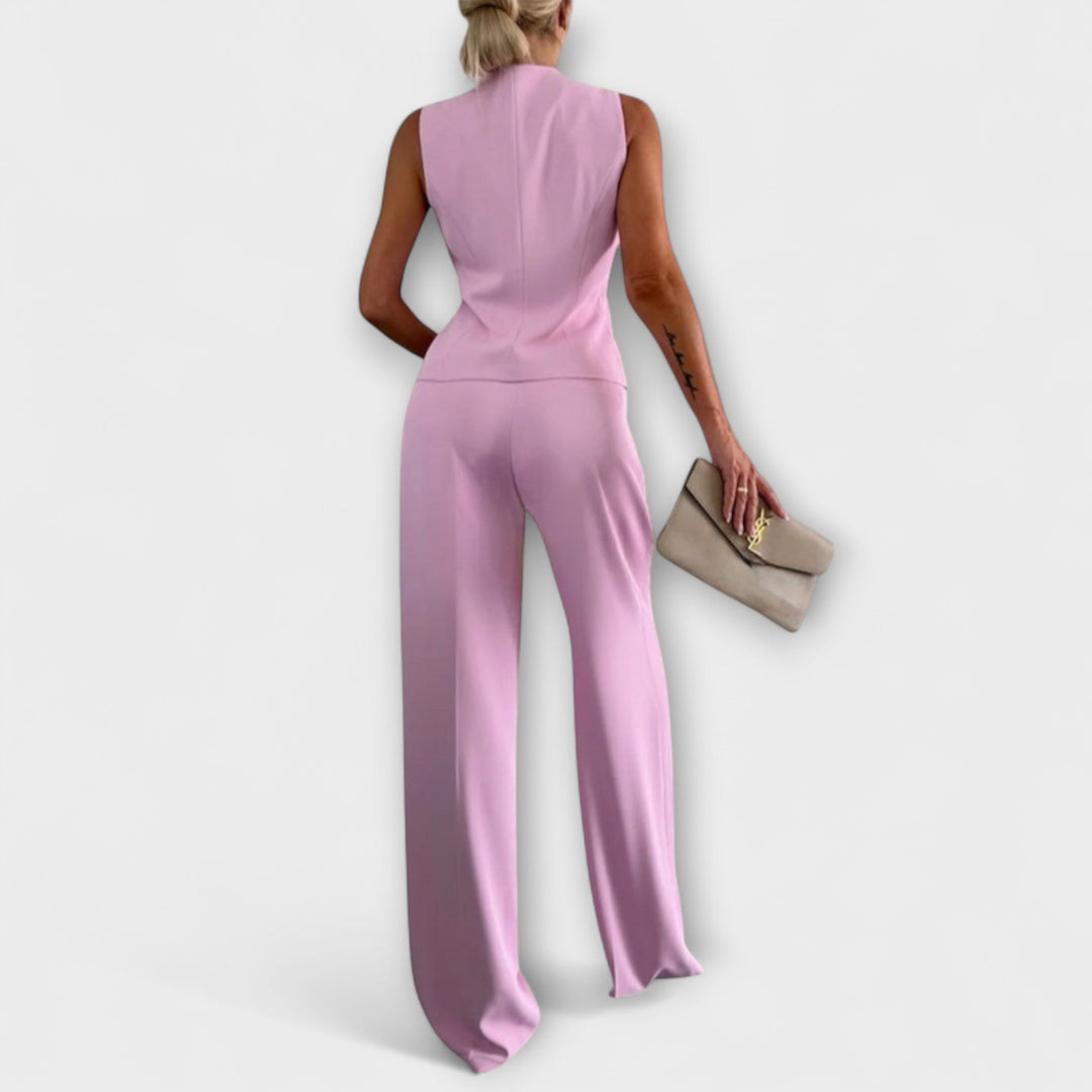 Wilhelmina - Elegantní bezramenný top a kalhoty