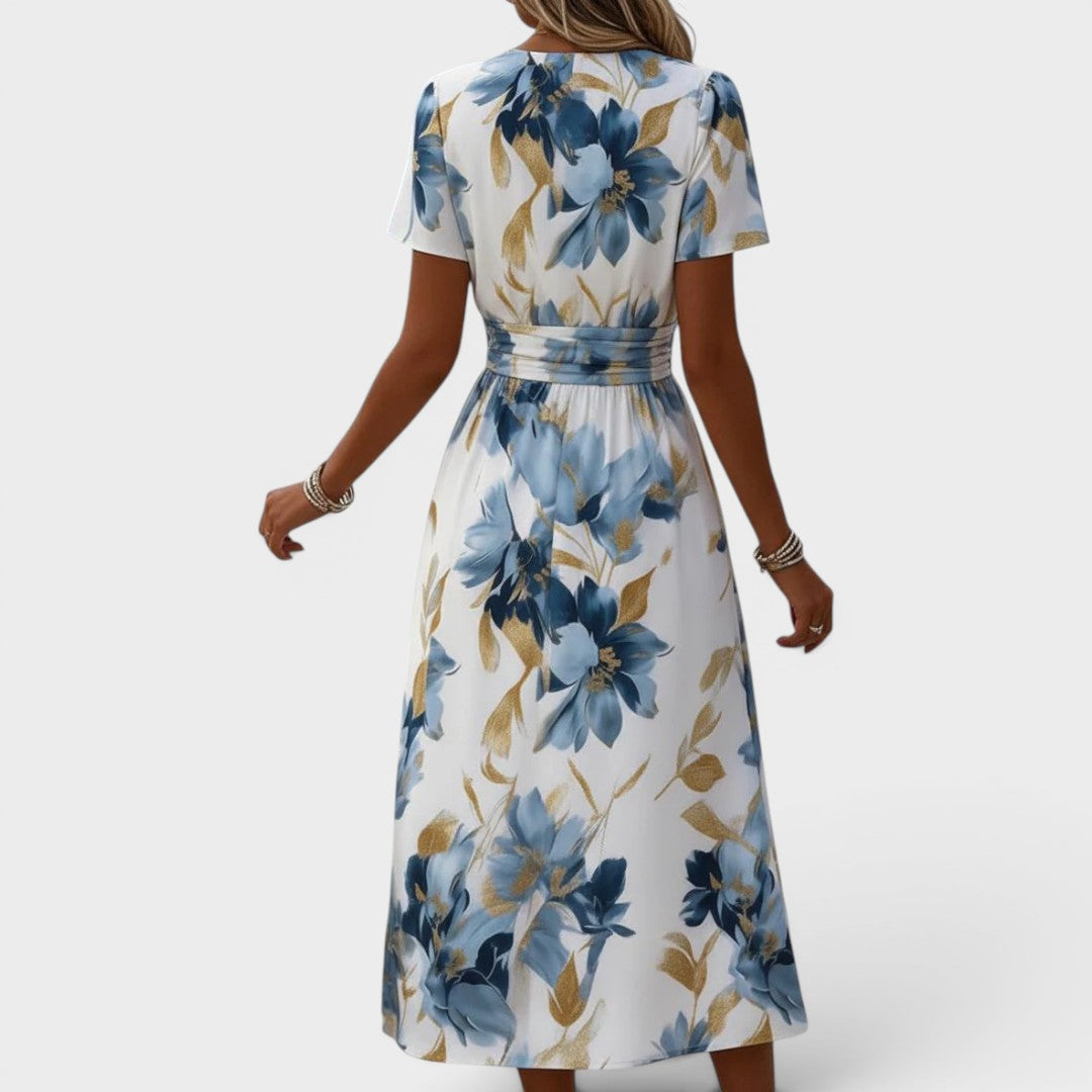 Denise™ | Elegantní Midi Šaty s Květinovým Motivem