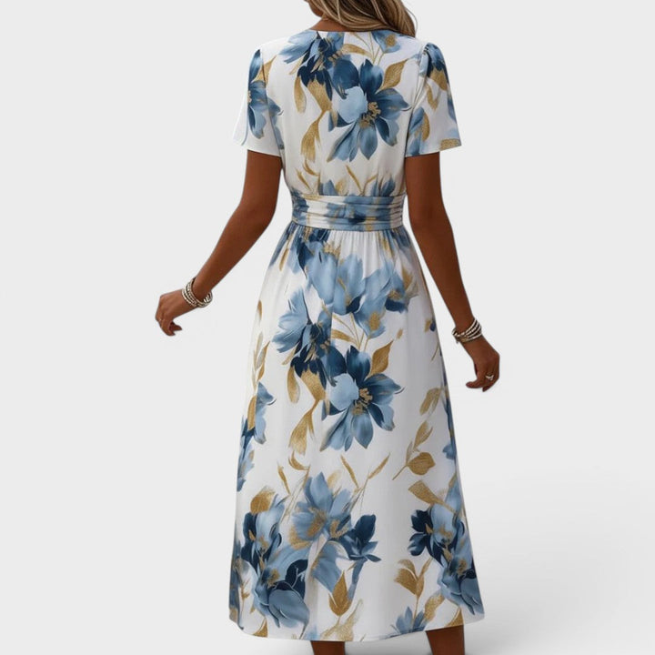 Denise™ | Elegantní Midi Šaty s Květinovým Motivem