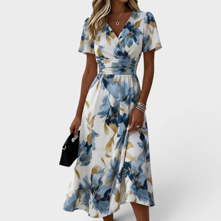 Denise™ | Elegantní Midi Šaty s Květinovým Motivem