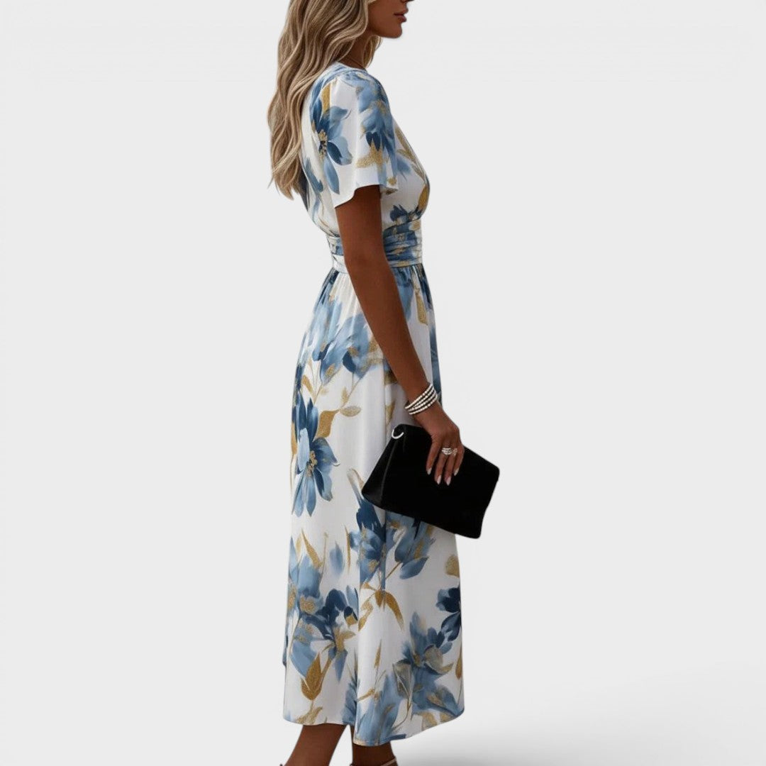 Denise™ | Elegantní Midi Šaty s Květinovým Motivem