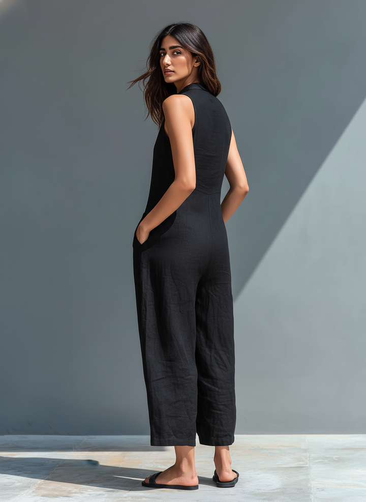 Claudia | Minimalistický lněný overal