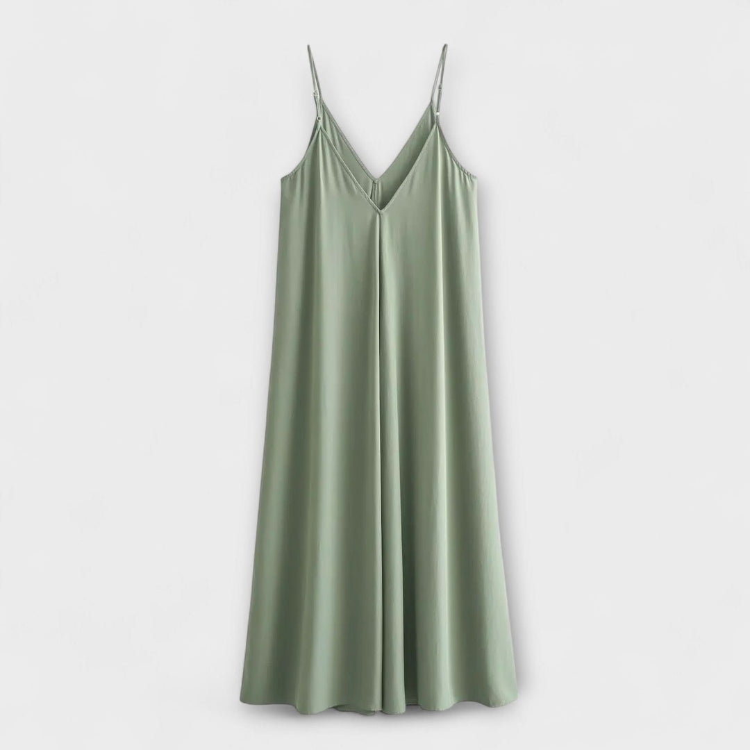 Hedvábné maxi šaty na slip – noční elegance