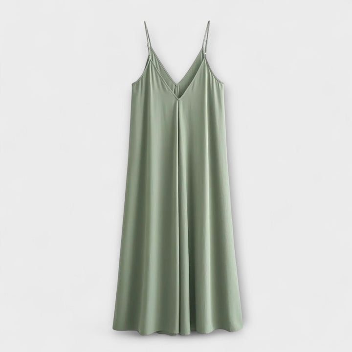 Hedvábné maxi šaty na slip – noční elegance