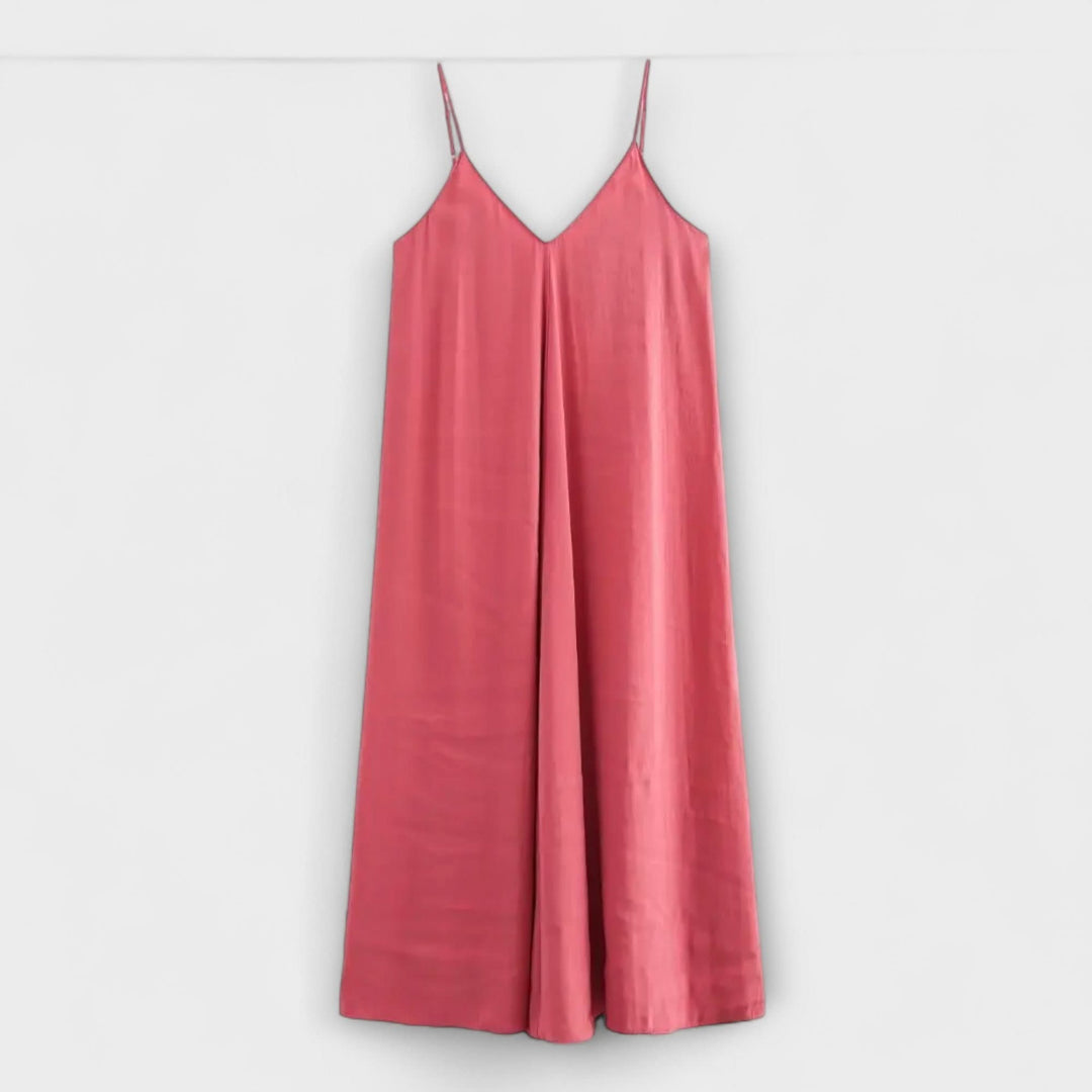 Hedvábné maxi šaty na slip – noční elegance