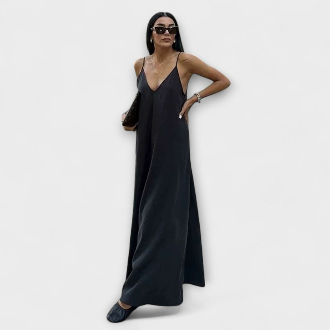 Hedvábné maxi šaty na slip – noční elegance