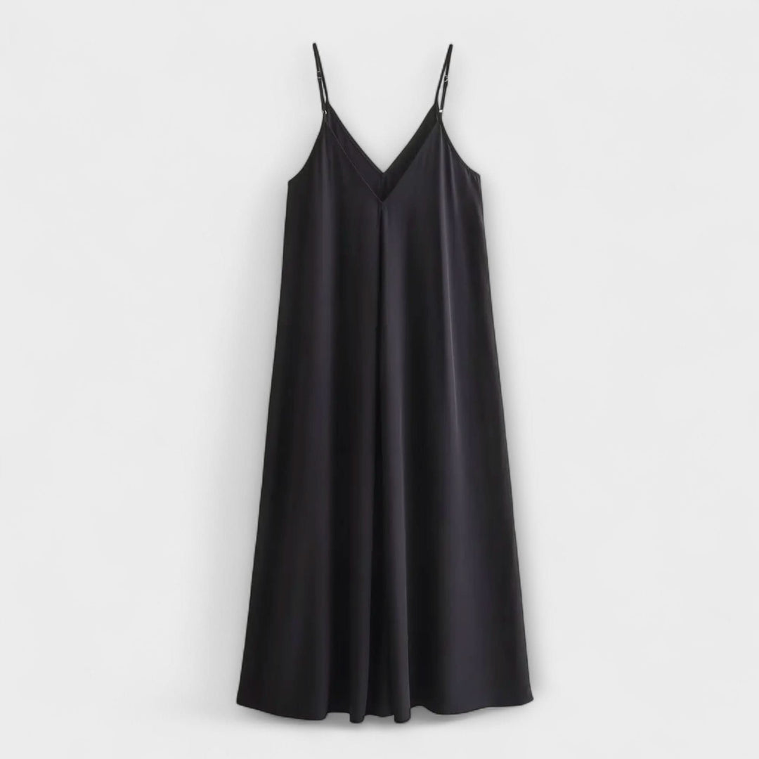 Hedvábné maxi šaty na slip – noční elegance