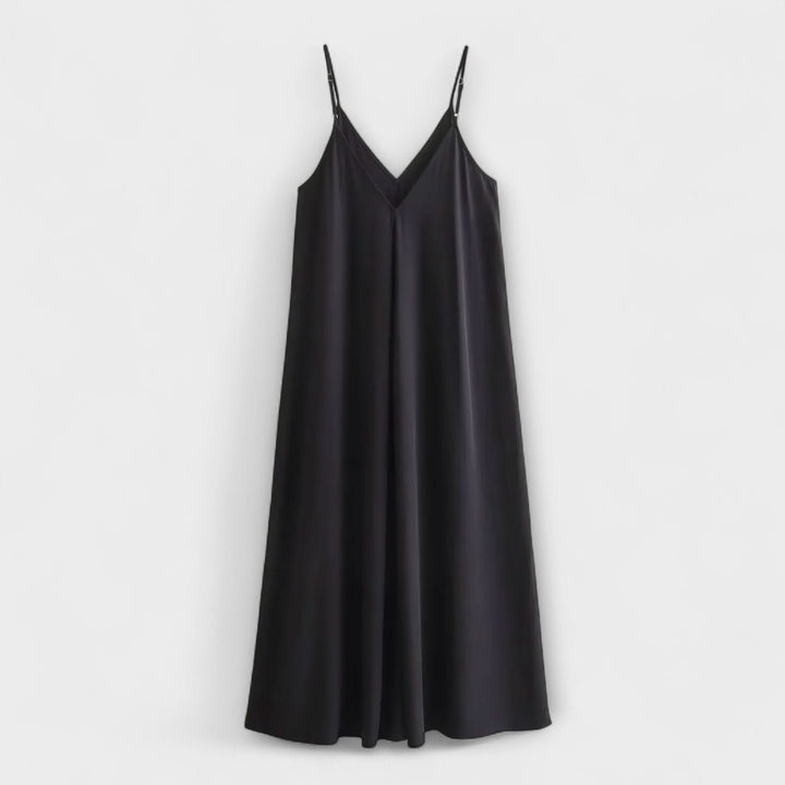 Hedvábné maxi šaty na slip – noční elegance