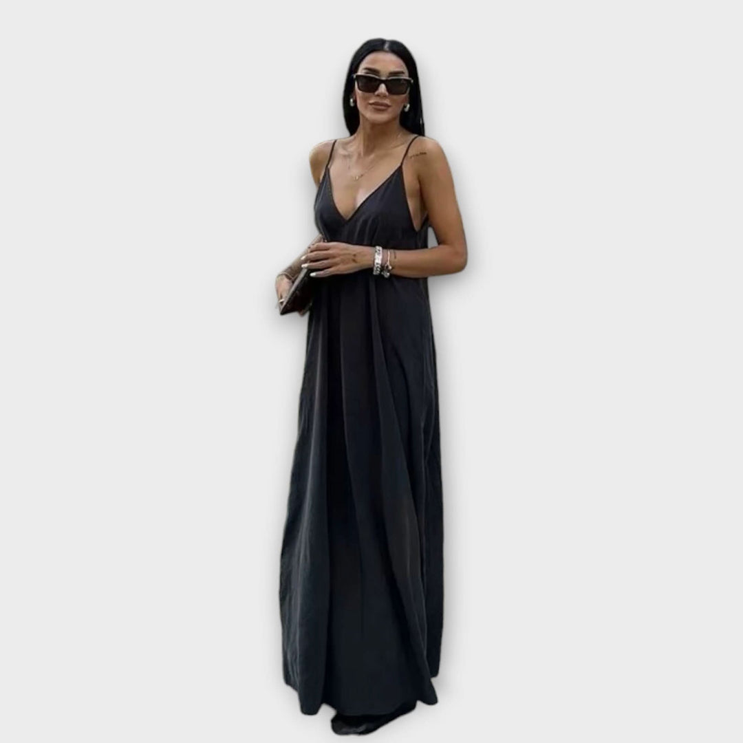 Hedvábné maxi šaty na slip – noční elegance