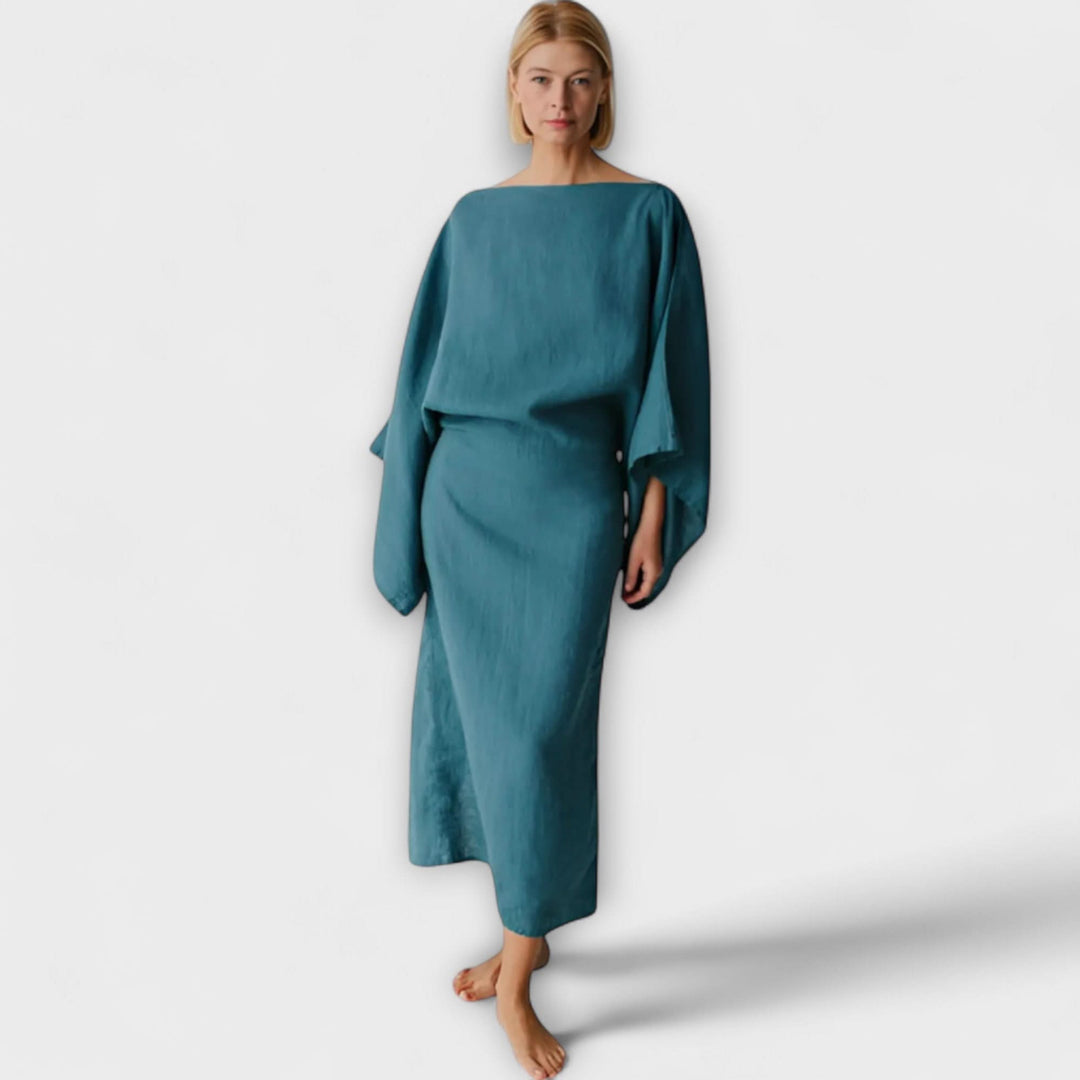 Dana - Kimono šaty z lnu a bavlny