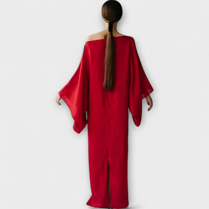 Dana - Kimono šaty z lnu a bavlny